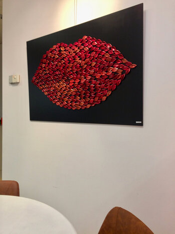 3D wanddecoratie rode lippen